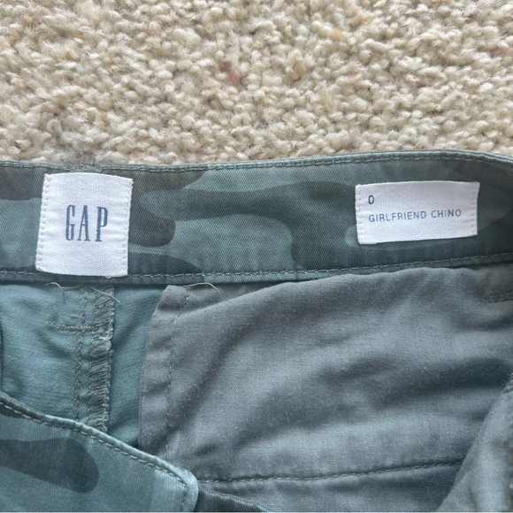 Gap Girlfriend Chino Green Camo Pants Size 0 - Picture 7 of 9